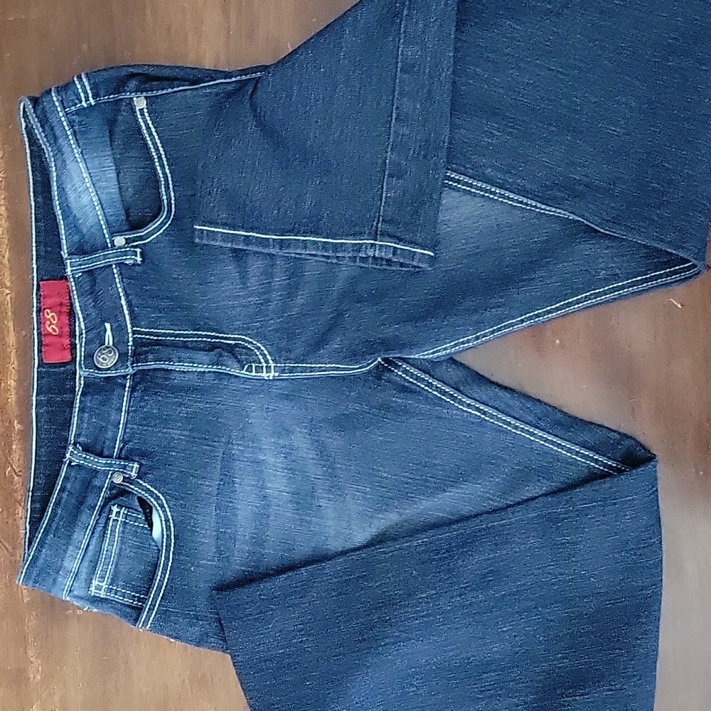 Cute jeans, soft and comfortable.  Used one or two times. No smoking house.